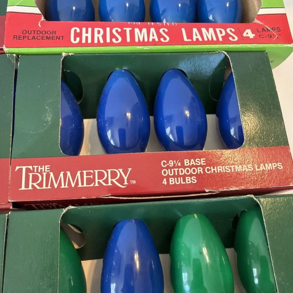 36 C9 1/4 Holiday Christmas Light Replacement Bulbs Multicolor Outdoor Vintage
